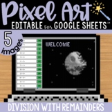 May the Fourth | Pixel Art Math Google Sheets | Division w/ Remainder | 5 Images