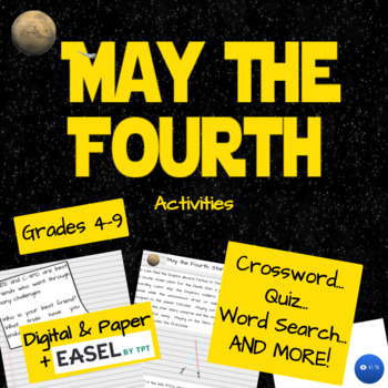 Preview of May the Fourth (Star Wars Day) NO PREP Passage & Activities