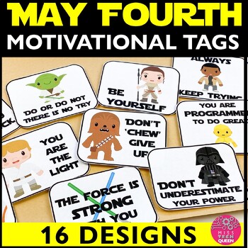 Preview of May the Fourth Motivation Tags Star Wars Testing Positive Notes Class Gift May 4