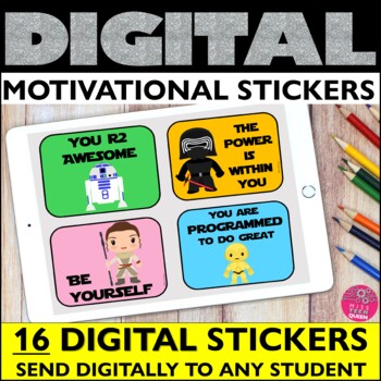 Preview of May the fourth be with you Digital Stickers SPACE Motivational Rewards May 4th