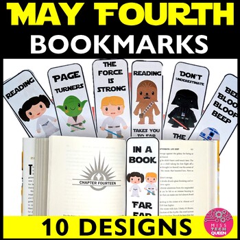 Preview of May the fourth be with you Motivational Bookmarks Student Gift Star Wars Day 4th