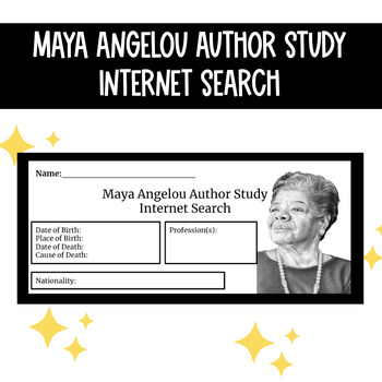 Preview of Maya Angelou Author Study Internet Search