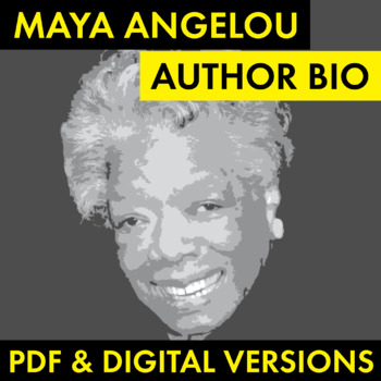 Preview of Maya Angelou Author Study Worksheet, Angelou Biography, PDF & Google Drive CCSS