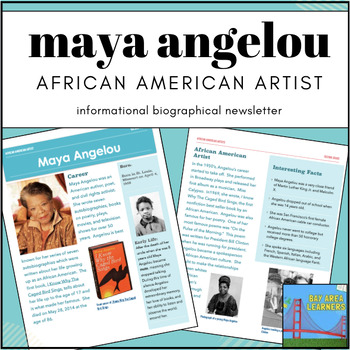 Preview of Maya Angelou Biography Reading Comprehension Research | Women's History Month