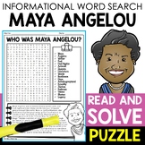Maya Angelou Biography Word Search Puzzle Word Find Activity