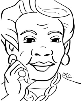 Preview of Maya Angelou Coloring Page
