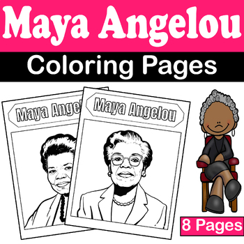 Preview of Maya Angelou Coloring Pages | Black History & Women's History Month Activities
