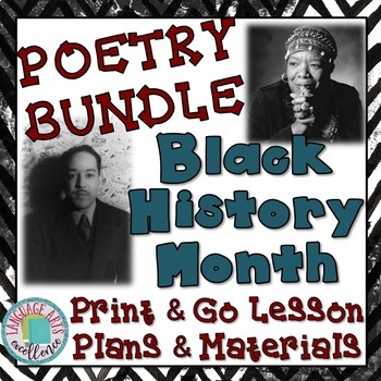 Preview of Maya Angelou & Langston Hughes Poetry Lesson Bundle