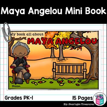 Preview of Maya Angelou Mini Book for Early Readers: Black History Month