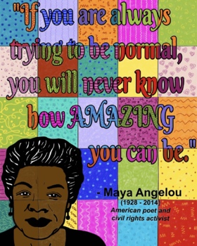 Preview of Maya Angelou Quote - 25-Piece Color-By-Number Poster - Black History Activity