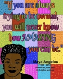 Maya Angelou Quote - 25-Piece Color-By-Number Poster - Bla