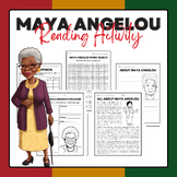 Maya Angelou - Reading Activity Pack | Women's History Mon
