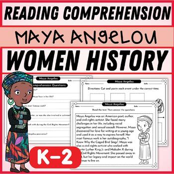 Preview of Maya Angelou: Reading Comprehension Passage and Timeline Activity (K- 2)