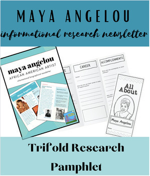 Preview of Maya Angelou Research Reading Passages + Report Template- Black History Month