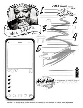 Preview of Maya Angelou Sketch Notes - Women's History Month - Black History Month