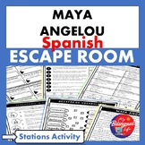 Maya Angelou Spanish Escape Room Stations Reading Comprehe