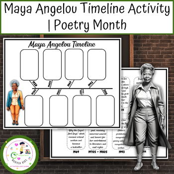 Preview of Maya Angelou Timeline Activity | Poetry Month
