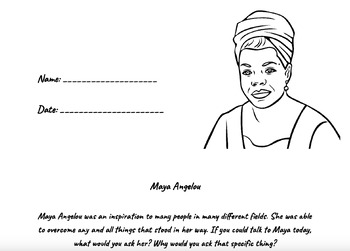 Preview of Maya Angelou Worksheet