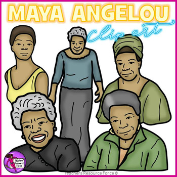 Preview of Maya Angelou realistic clip art