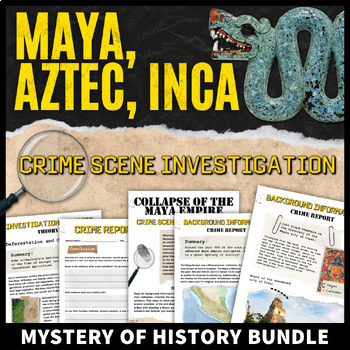 Preview of Maya Aztec Inca Ancient Civilizations Mesoamerica Activity CSI Mystery Bundle