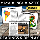 Maya Aztec Inca Reading Passages Activities Bulletin Board