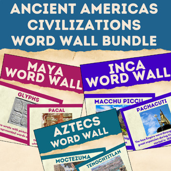 Preview of Maya Aztec Inca Word Wall Cards Bundle