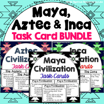 Preview of Maya, Aztec and Inca Task Card Bundle