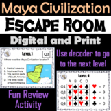 Maya Civilization Activity Escape Room (Civilizations of M
