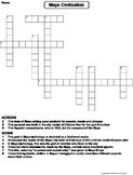 Maya Civilization Worksheet/ Crossword Puzzle (Civilizatio