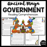 Maya Government Reading Comprehension Worksheet Mayan Mesoamerica