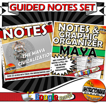Preview of Maya Guided Notes PowerPoint Presentation & Graphic Organizer Mayan