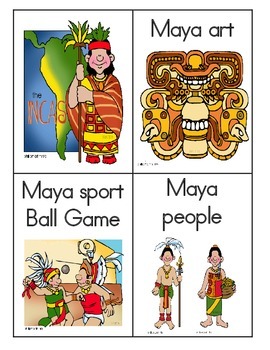 Preview of Maya, Inca, Aztec Vocabulary Word Wall Word Cards for Core Knowledge FREEBIE