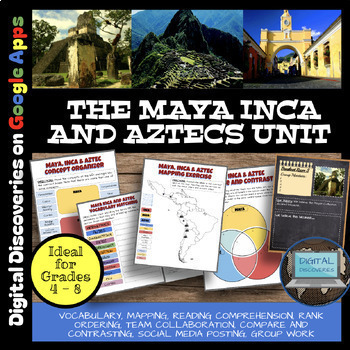 Preview of Maya Inca and Aztec Ancient Civilizations Unit (Print & Digital)