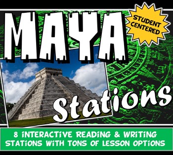 Preview of Maya Reading Stations Activity- Graphic Organizer & Foldable Mayan Worksheet