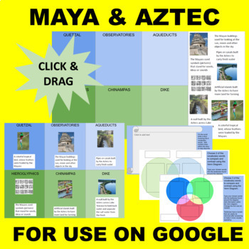 Preview of Maya and Aztec (Quetzal, Dikes, Chinampas, etc) GOOGLE Interactive Sort & Match