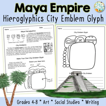 Preview of Mayan Empire Hieroglyphic City Emblem Activity