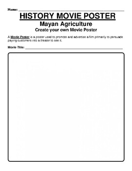 Preview of Mayan "Movie Poster" WebQuest & Worksheet Packet (19 Topics)