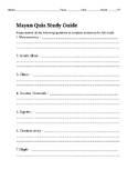 Mayan Quiz Study Guide