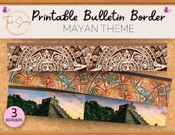 Preview of Mayan Themed Bulletin Border / Printable Bulletin Board / PDF