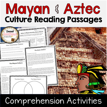 Preview of Mayan and Aztec Empire Passages and Comprehension Activities