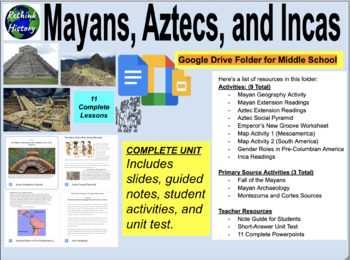 Preview of Mayans, Aztecs, and Incas | American Civilizations Complete Unit | Drive Folder