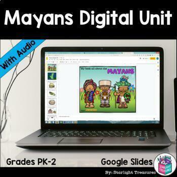 Preview of Mayans Digital Unit for Early Readers, Google Slides with Audio