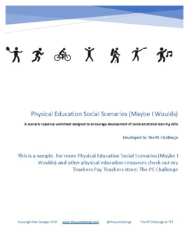 Preview of Physical Education Social Scenarios (Distance and Social Emotional Learning)