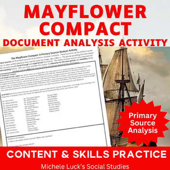 Preview of Mayflower Compact American Document Analysis Activity U.S. Settlement