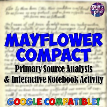 Preview of Mayflower Compact Primary Source & Notebook Activity
