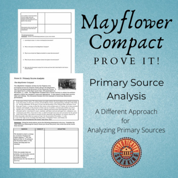 Preview of Mayflower Compact: Prove It!  Primary Source Analysis
