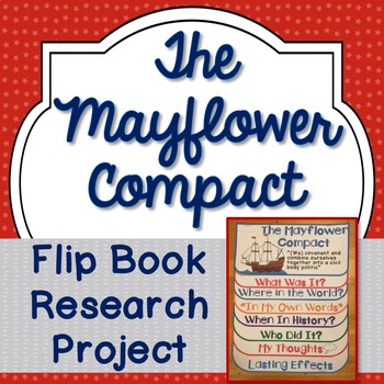 Preview of Mayflower Compact, Research Project, Flip Book, Writing Prompts, Vocabulary