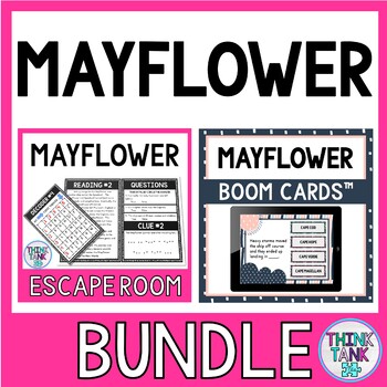 Preview of Mayflower Escape Room and Boom Cards™ BUNDLE