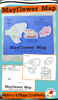 Download Mayflower Map: Thanksgiving History Craft Activity by A Little Pinch of Perfect