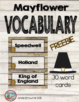 Preview of Mayflower - Vocabulary - Freebie